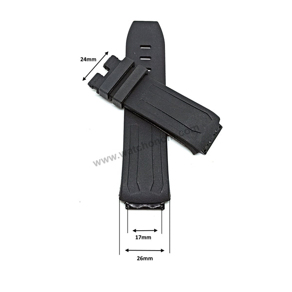 27mm Black Rubber Silicone Screw mount Lug Replacement Watch Band Strap Compatible with AP Audemars Piquet Royal Oak OFFSHORE 26560IO , 26577TI , 26221FT