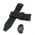 Fits/For Invicta Aviator 25974 - Black Rubber Replacement Watch Strap Band Belt