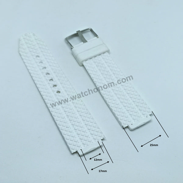 17mm Black Rubber Watch Band Strap Compatible with Hublot Bigbang