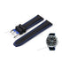 Fits/For Lorus RM347GX9 - VD57-X178 - Blue Line on Black Silicone Replacement Watch Band Strap Belt