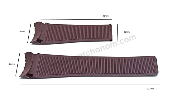 Tag Heuer SLS Mercedes - 24mm Brown Rubber Watch Band Strap
