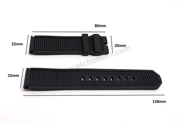22mm Black Rubber/Silicone with Black Line Replacement Watch Strap Band Fits with Tag Heuer Formula 1  Senna