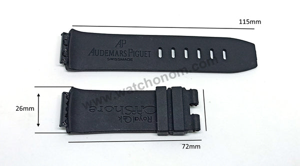 27mm Black Rubber Silicone Screw mount Lug Replacement Watch Band Strap Compatible with AP Audemars Piquet Royal Oak OFFSHORE 26560IO , 26577TI , 26221FT