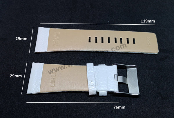 Diesel MR DADDY DZ1335 , DZ1257 , DZ71219 Compatible with  - 29mm White Leather Watch Strap Band