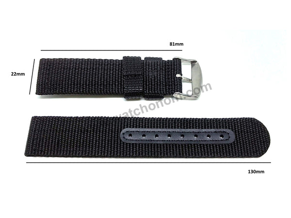 Seiko 5 - 7S36-03J0 - SNZG15J1 , SNZG15K1  -  Fits with 22mm Black Nylon Knit Replacement Watch Band Strap