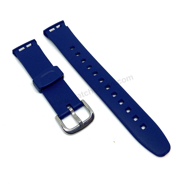 Authentic Casio EDB-120 E-Data Bank  - Navy Blue Replacement Rubber 10124356 Watch Band Strap Belt