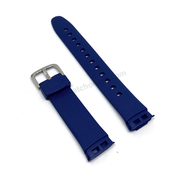 Authentic Casio EDB-120 E-Data Bank  - Navy Blue Replacement Rubber 10124356 Watch Band Strap Belt