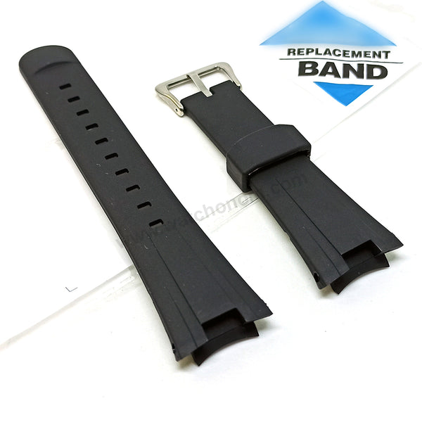 Fits/For Casio EF-305 Edifice - Black Rubber Replacement Watch Strap Band Belt
