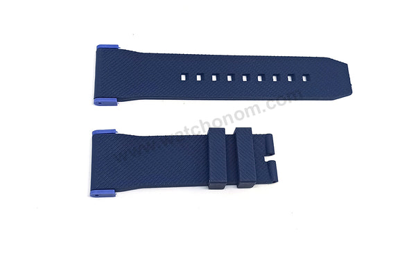 Fits/ For Puma Ultrasize PU103461005 , PU103461021 , PU103911009 , PU103981006  - 28mm Blue Rubber Replacement Watch Band Strap (with blue lug parts)