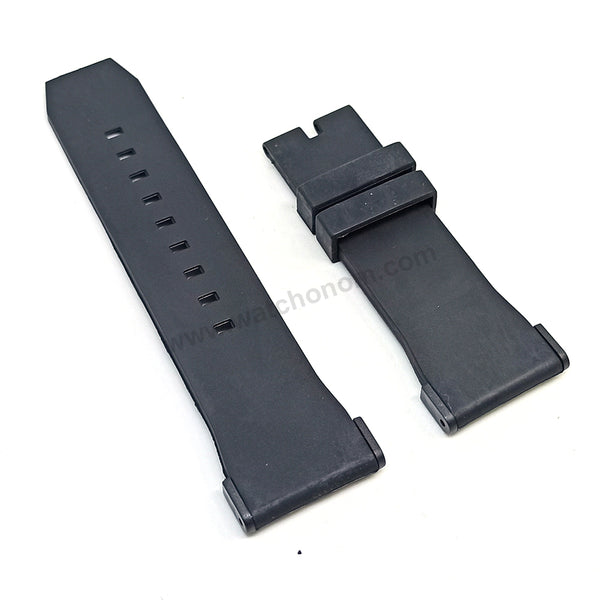 Fits/ For Puma Ultrasize PU103461013 , PU103461014 , PU103461015 , PU103461019 , PU103461020 - 28mm Black Rubber Replacement Watch Band Strap (with black lug parts)