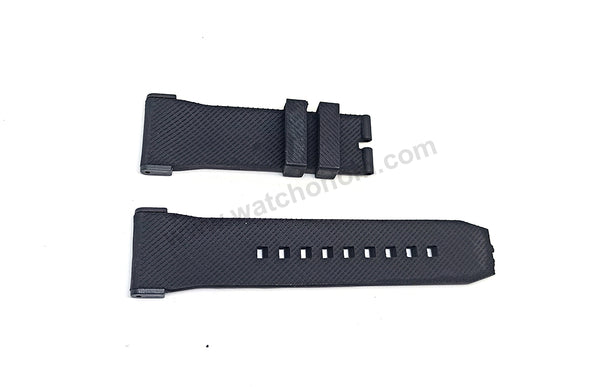 Fits/ For Puma Ultrasize PU103461013 , PU103461014 , PU103461015 , PU103461019 , PU103461020 - 28mm Black Rubber Replacement Watch Band Strap (with black lug parts)