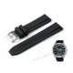 Fits/For Lorus RM349GX9 - VD57-X178 - Green Line on Black Silicone Replacement Watch Band Strap Belt