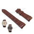 Fits/For Seiko Premier 6A32-00X0 - SNQ150P1 , SNQ149P1 - 21mm Brown Genuine Leather Curved end Replacement Watch Band Strap