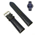 Fits/For Tissot T116.617 Chrono XL - Blue Stitched on Black Genuine Leather Replacement Watch Strap Band Belt