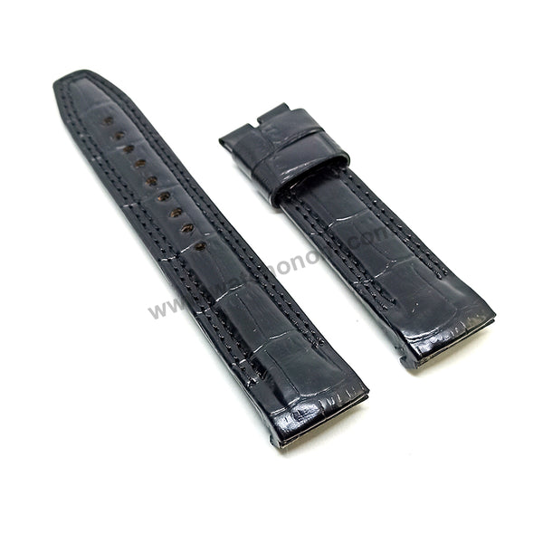 Seiko Velatura 7T62-0LF0 - SNAF39P2 , 5D44-0AH0 - SRH015P2 , 5D88-0AE0 - SRX009P2 Compatible for Handmade 22mm Black Leather Replacement Watch Band Strap