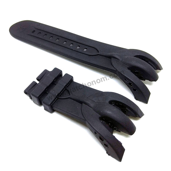 Fits/For Invicta Venom 0972 , 0973 , 0974 , 0975 Black Rubber Replacement Watch Band Strap