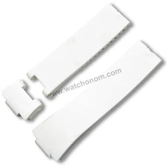 Compatible with Ulysse Nardin 12mmx25mm White Rubber Replacement Watch Band Strap