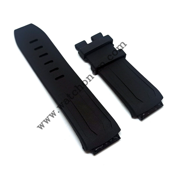 27mm Black Rubber Silicone Screw mount Lug Replacement Watch Band Strap Compatible with AP Audemars Piquet Royal Oak OFFSHORE 26560IO , 26577TI , 26221FT