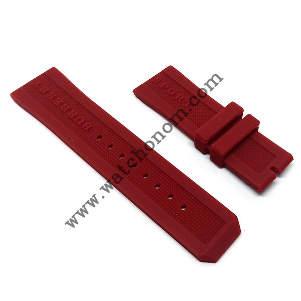 Burberry Endurance BU7706 , BU7763 - 24mm Red Rubber Silicone Watch Band Strap