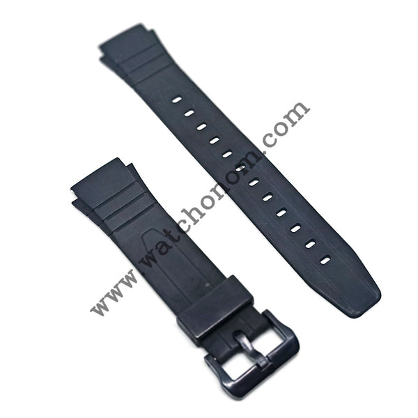 Casio 23mm F-200W-1A / 2A Rubber Black Watch Band Strap
