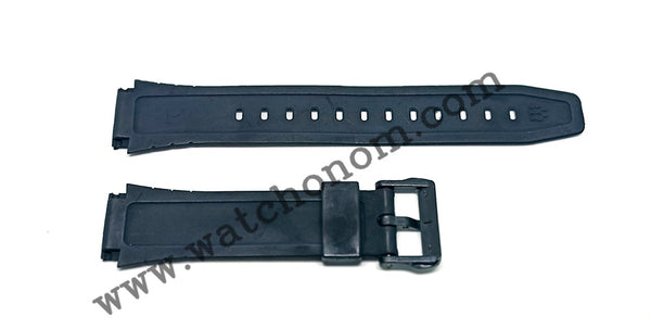 Casio 23mm F-200W-1A / 2A Rubber Black Watch Band Strap