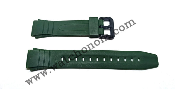 Casio 23mm F-200W-1A / 2A Rubber Green Watch Band Strap