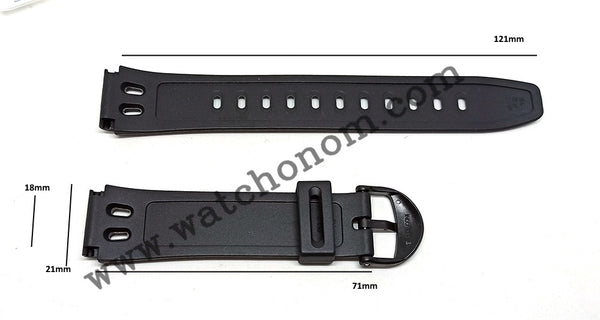 Casio AW-24 Watch Band Strap 18mm Black Rubber NOS - Rare Original