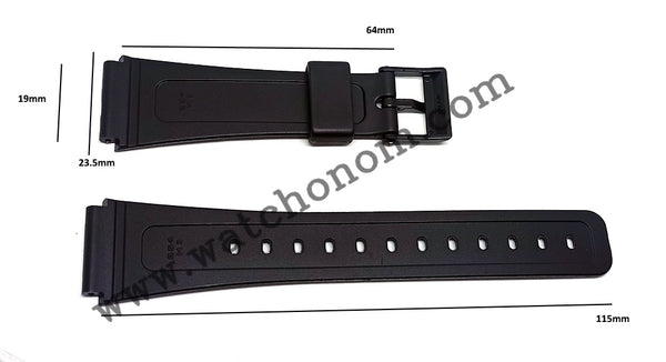 Casio DB-30 DB-31 DBA-80 DBP-25 19mm Black Rubber Watch Band Strap Original
