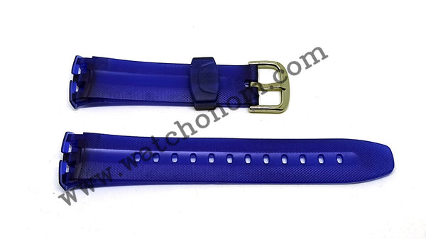Casio EDB-310-6A Watch Band Strap 24mm Blue Rubber NOS Original