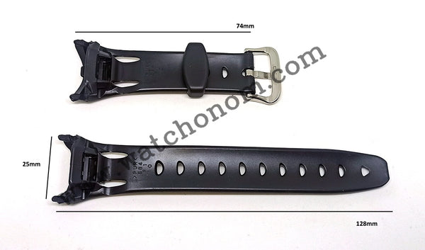 Casio SPS-200 SPS-201 Watch Band Strap 25mm Black Rubber NOS Original