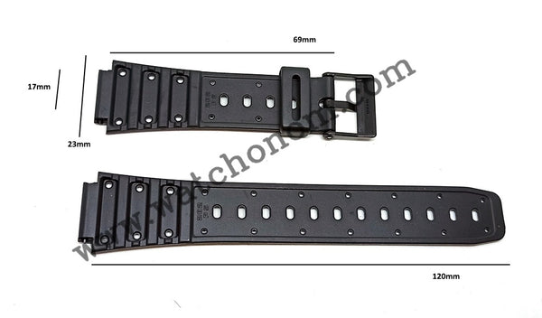 Casio TR-1 Watch Band Strap 17mm Black Rubber Original