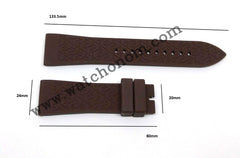 Emporio Armani Tazio AR4238 AR5949 AR0336 - 24mm Brown Rubber Watch Band Strap