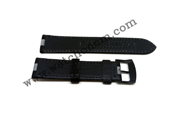 Emporio Armani Luigi XLarge 22mm Black Textile Watch Band Strap AR1948