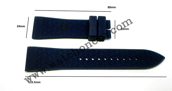 Emporio Armani Tazio AR4238 AR5949 AR0336 - 24mm Blue Rubber Watch Band Strap