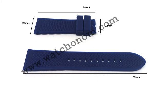 Emporio Armani Tazio Large AR5865 AR5866 23mm Blue Rubber Watch Band Strap