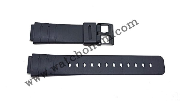 Casio Databank AB-40 Watch Band Strap 16mm Black Rubber NOS RARE