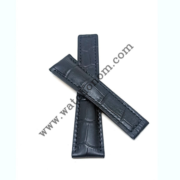 Tag Heuer Wristwatches 22mmx18mm Black Genuine Leather Watch Strap Band