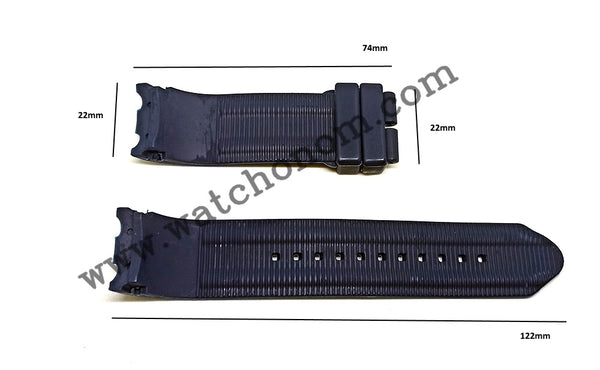 Nautica A16638G A16600G 22mm Black Rubber Watch Band Strap