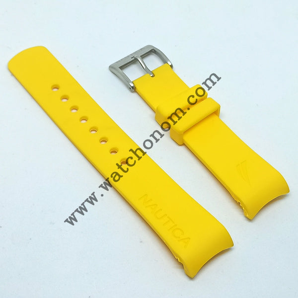 Nautica A24532G NAI13514G A19557G 22mm Yellow Rubber Watch Band Strap