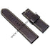 Fits/For Officine Panerai  -  26mm Dark Brown White Stitch Genuine Leather Replacement Watch Band Strap