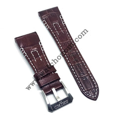 Seiko Velatura 5D44-0AE0 - SRH011P1 , 7T84-0AC0 - SPC041P1 Brown Genuine Leather 26mm Watch Strap Band
