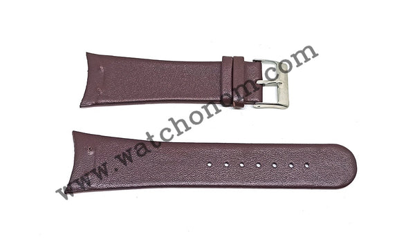 Skagen Milanese 12mm Between 2 Holes Brown Leather Watch Band Strap 01MN12AA01