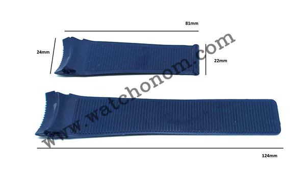 Tag Heuer SLS Mercedes - 24mm Rubber Blue Watch Band Strap