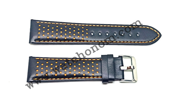 Tissot Chrono XL 22mm Black Orange Leather Watch Band Strap T116617