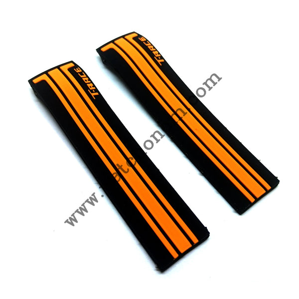 Tissot T-Race 21mm Black Orange Rubber Watch Strap Band