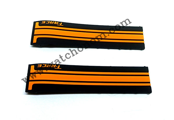 Tissot T-Race 21mm Black Orange Rubber Watch Strap Band