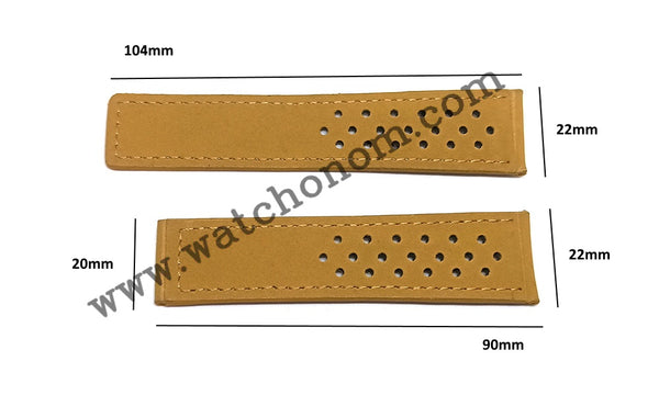 Tag Heuer 22mmx20mm Light Brown Genuine Suede Leather Watch Strap Band Wristwatches